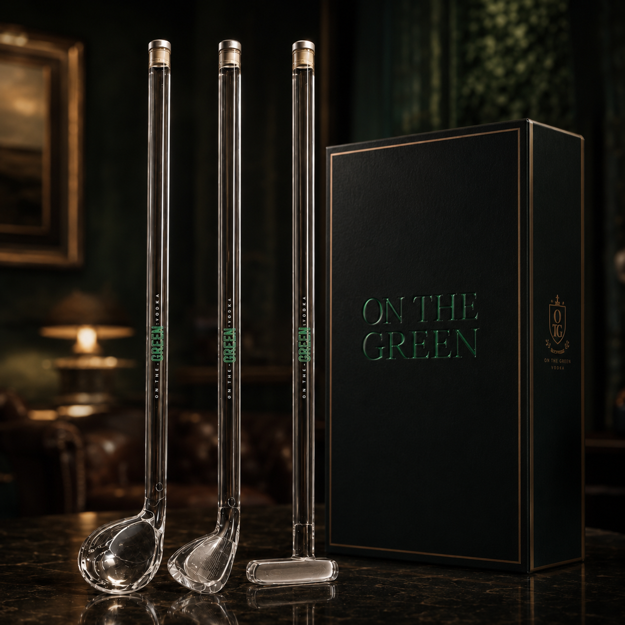 On The Green golf club bottles